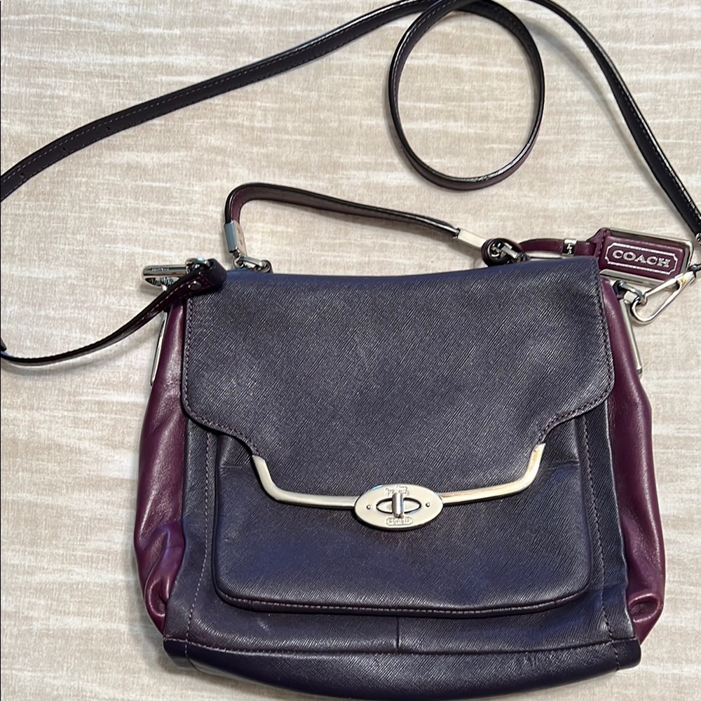 Coach Purple Crossbody Bag with Gold Hardware